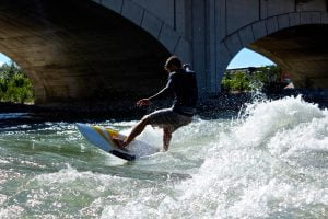 River Surfing the Bow River with Luke