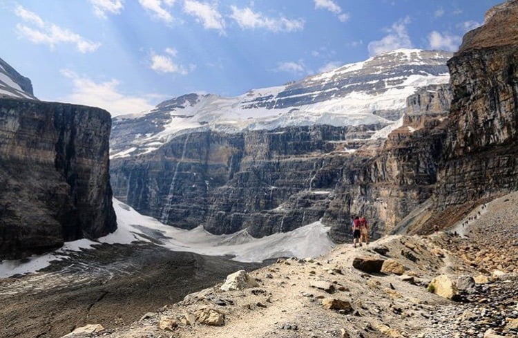 People standing in the Plain of the 6 Glaciers. 5 Best Hikes: Banff, Alberta