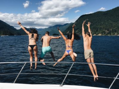 Jumping Into The Sea On A Yervana Summer Adventure