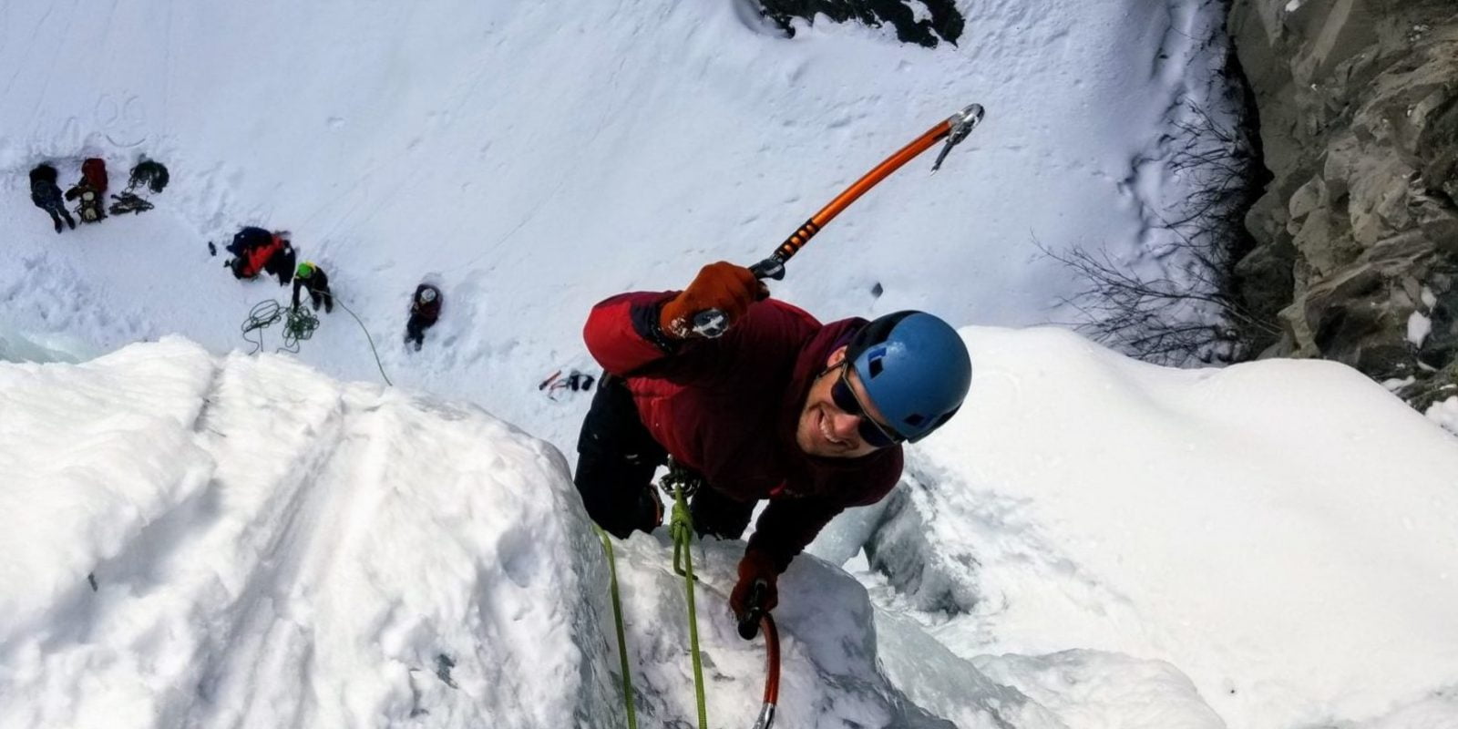 An Ice Climber Photographed From Above