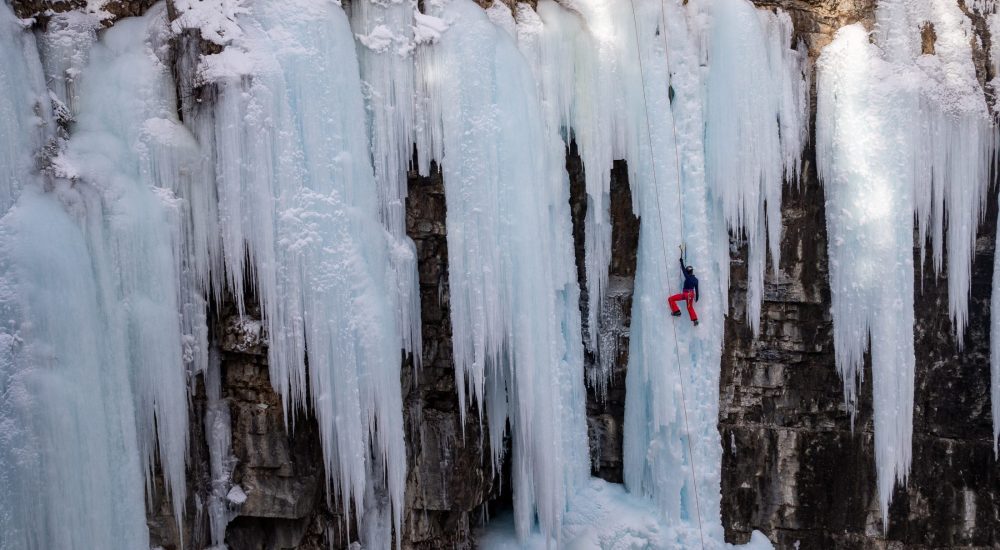 Ice Climbers In Banff, Alberta