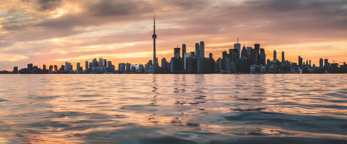 A lake and the Toronto city skyline.