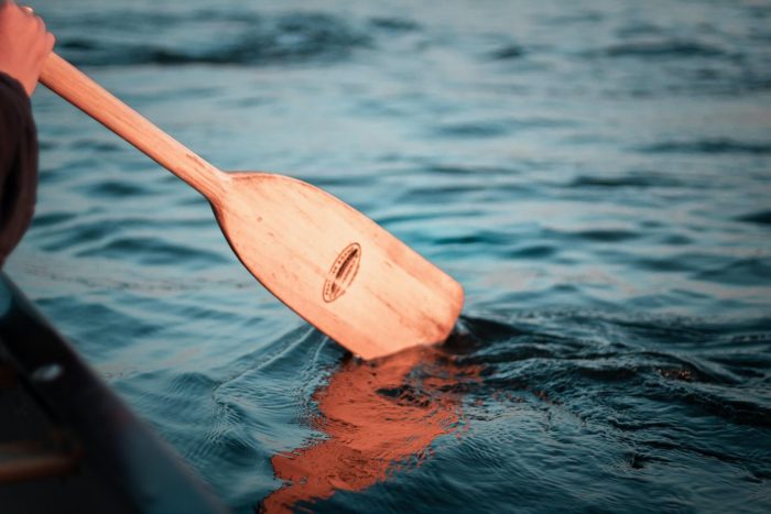 Canoe Paddle In The Water