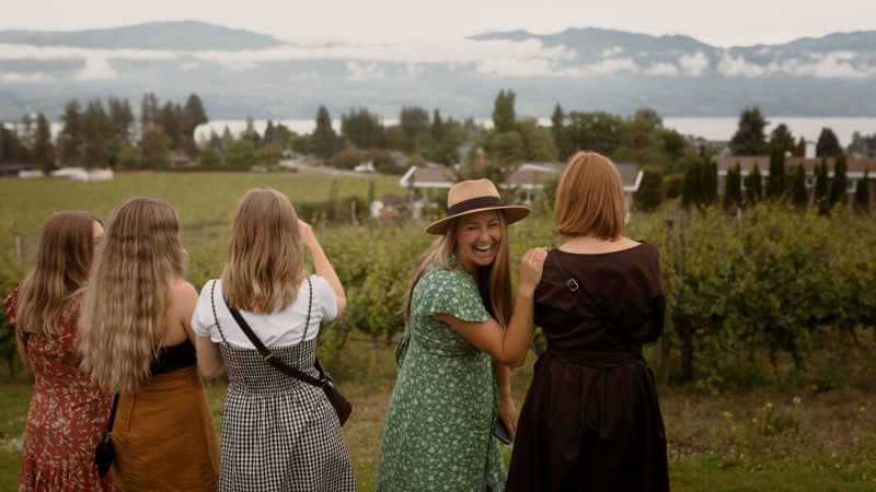 Five Women On A Wine Tour Bachelorette Party In Kelowna, BC
