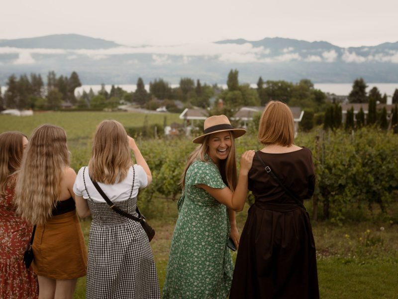 Five Women On A Wine Tour Bachelorette Party In Kelowna, BC