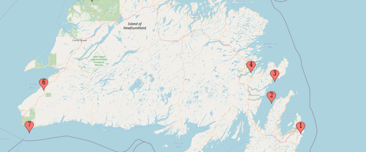 Road Trip Map of Newfoundland & Trans-Canada Highway